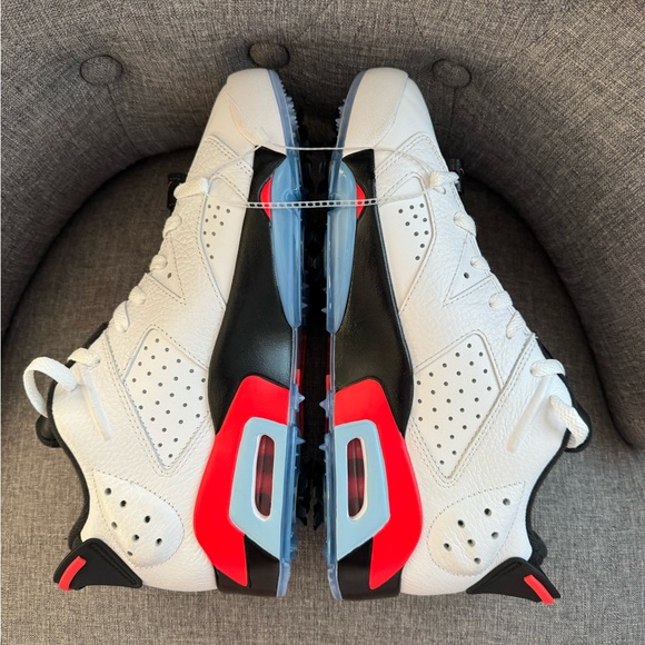 NWT Air Jordan 6 Low Golf Shoes, White Infrared, Men’s 9/Women’s 10.5 main image 9